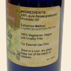 Avocado Oil - Pure Moisturizing Carrier Oil (4 FL OZ) — 02-supplement-facts
