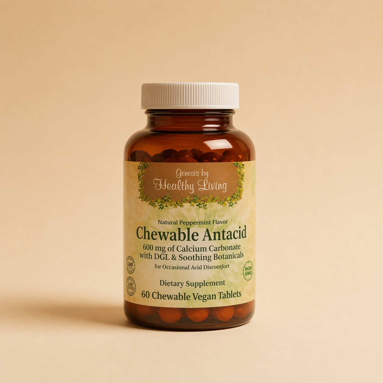 Chewable Antacid product image on cream background