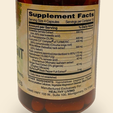 Relief Agent Joint Support — 02-supplement-facts