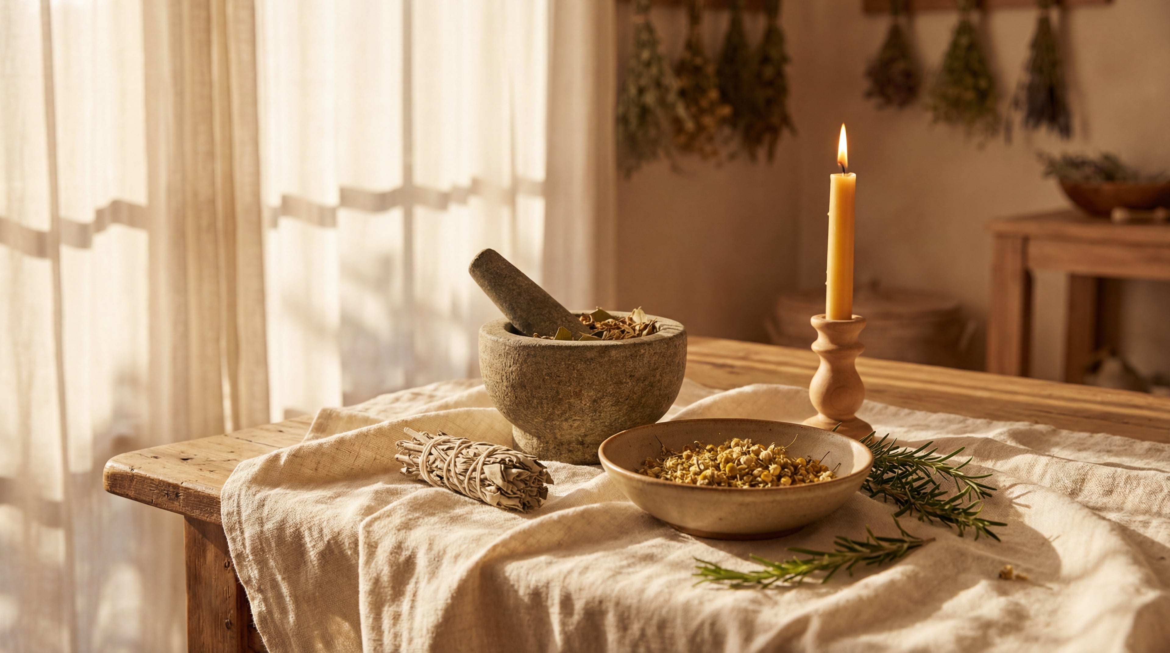 Wellness services — consultation scene at golden hour