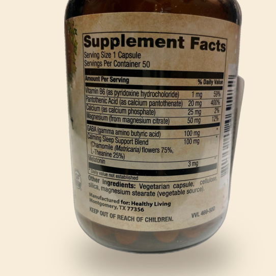Sleep Support with Melatonin — 02-supplement-facts