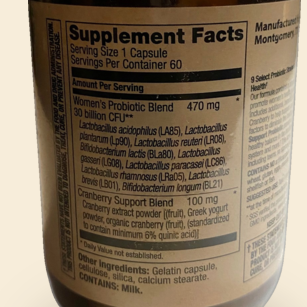 Women's Support Probiotic — 02-supplement-facts
